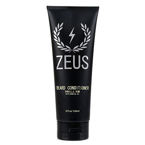 Zeus Beard Conditioner Wash for Men - 8oz - Sulfate-Free, Rinse-Out Softener (Scent: Vanilla Rum)