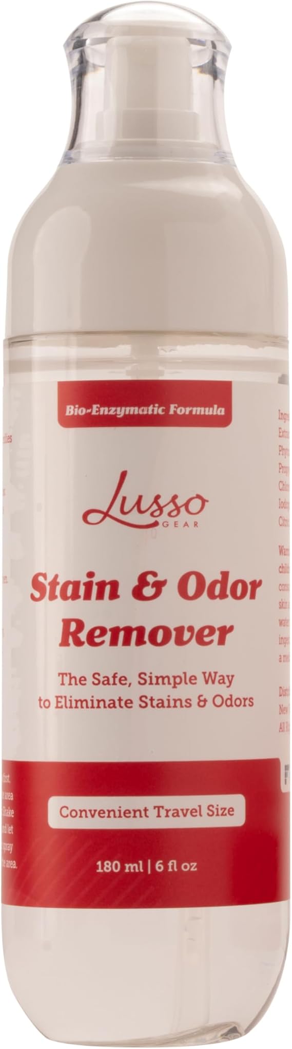 Lusso Gear Stain and Odor Eliminator for Cars, Pet Urine Odor Cleaner for Home, Upholstery Cleaner, Deodorizer Remover for Strong Dog or Cat Pee Smells on Carpet, Cars (Small)