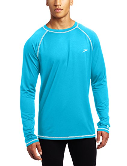 Speedo Men's UPF 50  Easy Long Sleeve Rashguard Swim Tee