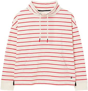 Joules Women's Harlton Stripe Funnel Neck Sweatshirt (US10 / UK 14 / EU 42, Pink Stripe)