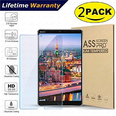 2-Pack Glass Screen Protector for Huawei MediaPad M5 8.4 inch Tablet(2018 Release Only) - DHZ 9H Hardness Scratch Resistant Anti-Bubble Premium Film Tempered Glass Screen Protector