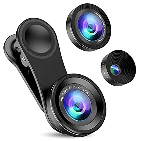 Criacr (2020 Upgraded New Version) Phone Camera Lens, 0.6X Wide Angle Lens, 180°Fisheye Lens, 15X Macro Lens, Clip on Cell Phone Lens Compatible with iPhone/Samsung/Google Pixel etc