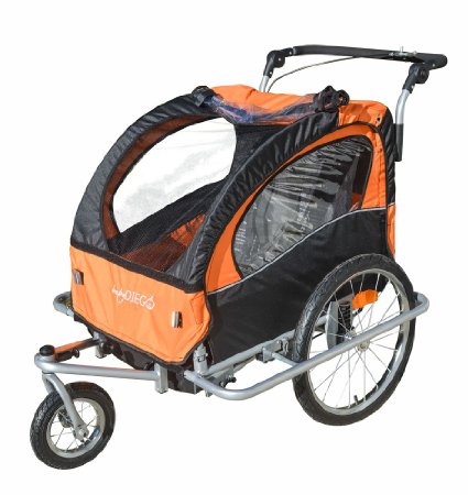 Baby Diego Bike Trailer/Jogger, Orange/Black