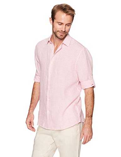 Isle Bay Linens Men's Standard-Fit 100% Linen Long-Sleeve Woven Shirt