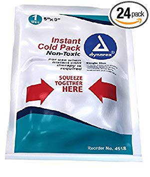 Dynarex Instant Cold Pack with Urea (Non-toxic) 5 Inches X 9 Inches, 24-Count