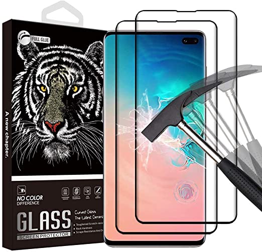 [2PACK] PR01 Galaxy S10 Screen Protector, Pomufa Tempered Glass Screen Protector[9H Hardness][HD][Case Friendly][Bubble-Free] for Samsung Galaxy S10(Black)