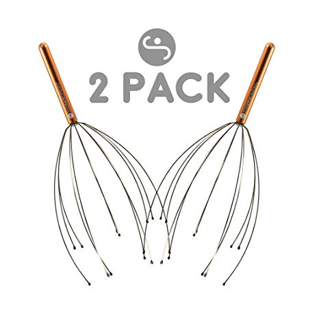Body Back Company's Scalp Massager 2-pack – Handheld Head Massage Tingler, Scratcher & Stress Reliever Tool Set for Hair Stimulation & Relaxation (Colors May Vary)