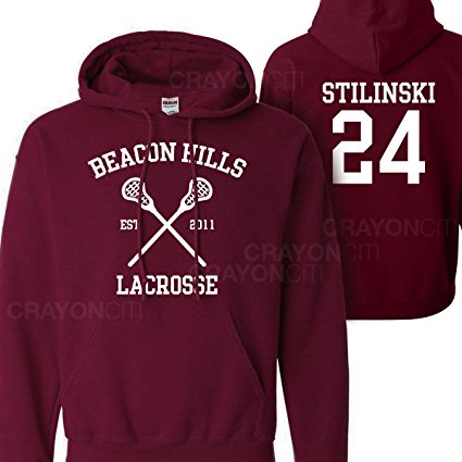 Mars NY Women's Men's Teen Wolf Beacon Hills Lacrosse Stilinski 24 Hoodie (X Large)