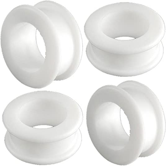 bodyjewellery 1 1/8 Inch 28.0mm White Double Flare Tunnels Ear Plugs SI01 Wholesale Lot AAHS Ear s Stretching Stretchers Bulk Piercing 4Pcs