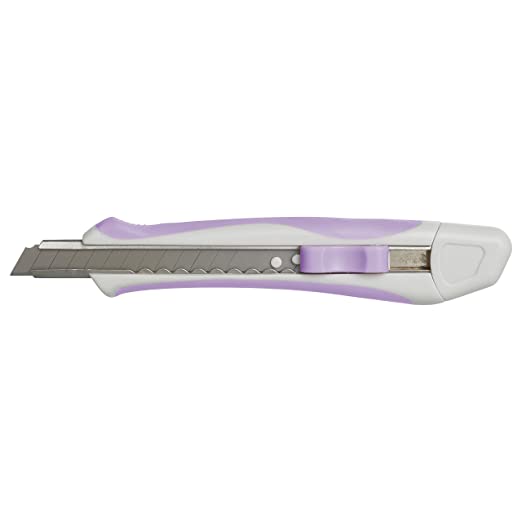 ECR4Kids Cutting Edge Ultra-Grip Mini Retractable Utility Knife - Heavy Duty Box Cutter, Purple