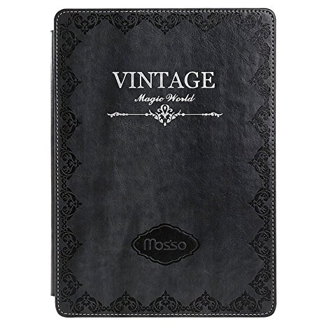 Mosiso Classic Retro Book Style Smart Cover for New iPad Mini 4 Released on 2015, Gray