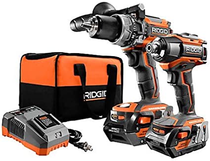 RIDGID R96172 Gen5x 18V Lithium-Ion Brushless Cordless Hammer Drill and Impact Driver Kit