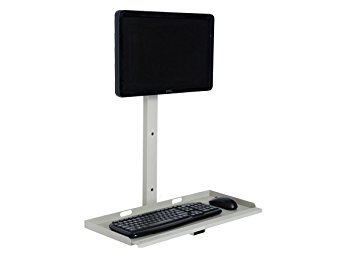 Fixed Wall Mounted PC Desk Workstation (Beige)