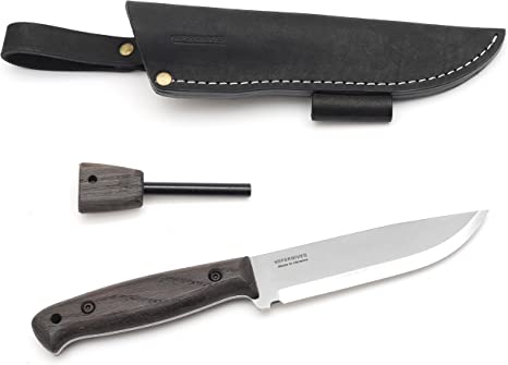 BPS Knives Nighthawk Adventurer - Bushcraft Knife - Fixed-Blade Stainless Steel Knife - Black Leather Sheath and Firestarter - Outdoor Full Tang Knife - Camping Knives - Survival Tactical Camp Knife