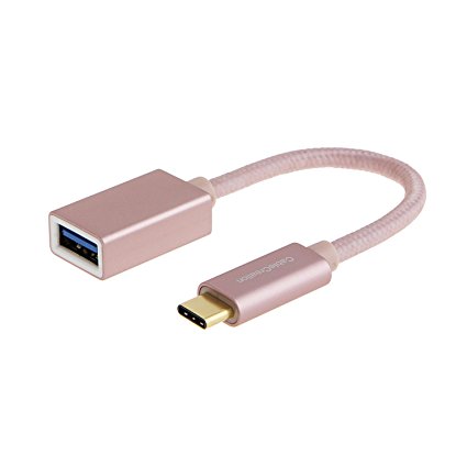 Type C Adapter, CableCreation USB C to USB 3.0 A Female Adapter Cable, USB-C OTG Cable, for New Macbook and More Type C devices, 0.5ft/ Rose Gold