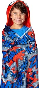 Northwest Marvel Spider-Man, Web Blast, Hooded 3D Sculpted Hood Silk Touch Throw Blanket, 40 x 50 Inches