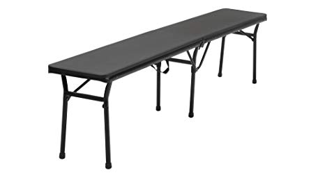 COSCO 6 ft. Indoor Outdoor Center Fold Tailgate Bench with Carrying Handle, Black, 2-pack