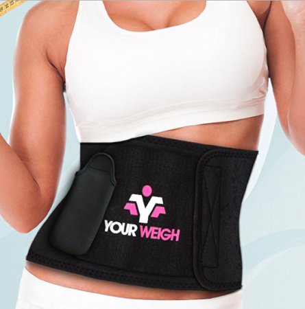 Powerful Waist Trimmer - Weight Loss Waist Trainer Ab Belt Getting Results, Burning Belly Fat, Best Fitness & Exercise Workout Equipment For Abs, Lower Back Support And Detachable Pocket