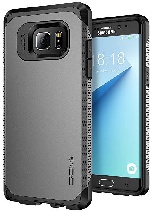 Galaxy Note 7 case, SGM® Premium Hybrid [Dual Layer] Armor Case Cover For Samsung Galaxy Note 7 [Anti-Slip Design] [Shock Proof] (Gun Metal   Black)