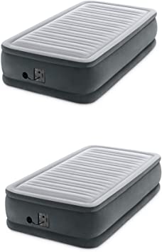 Intex Dura Beam Plus Series Elevated Airbed w/ Built in Pump, Twin (2 Pack)