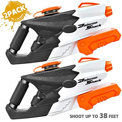 BABCOO 2 Pack Squirt Guns Water Guns for Kids Adults, 37oz High Capacity Blaster Squirt Toy Summer Water Blaster Toy for Swimming Pools Party Outdoor Beach Sand Water Fighting