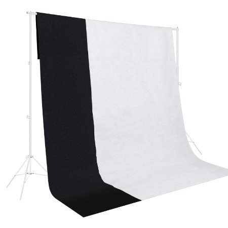 Esddi 53 x 66 PRO Photo Studio Backdrop Background Kit Black White Non-woven Fabrics Backdrops for Photography 2 Pack