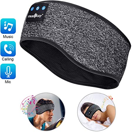 Sleep Headphones Bluetooth Sports Headband Wireless Music Headband Handfree Sleeping Headset, IPX6 Waterproof Headphones,Perfect for Workout Travel Insomnia AMSR Meditation Yoga and Relaxation