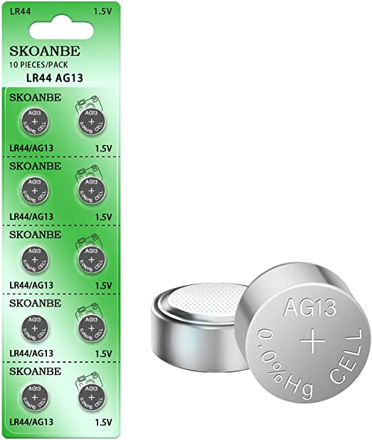 SKOANBE 10PCS AG13 LR44 303 A76 357 SR44 1.5V Battery Button Coin Cell Batteries