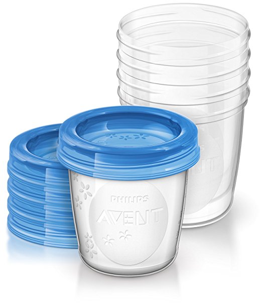 Philips AVENT Breast Milk Storage Cups, 6 Ounce (Pack of 5)