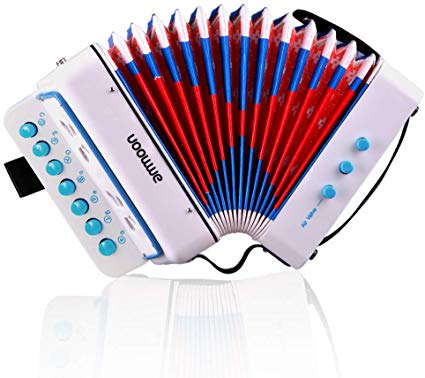 ammoon 10 Keys Accordion Toy for Kids ABS Material Musical Instrument Toy for Children Christmas Gift