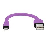 dCables Bendy and Durable Short Micro USB Charging Cable - 7 Inch - Purple