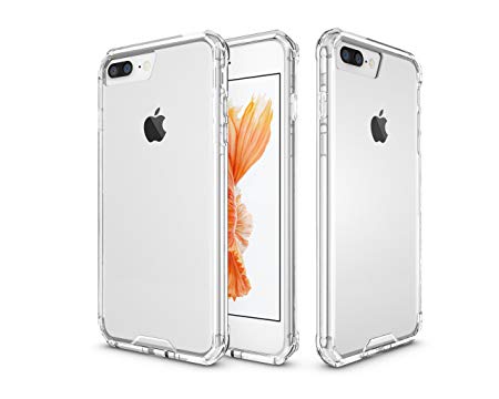 iPhone 7 Case / iPhone 8 Case, ARSUE Crystal Clear Cover Case [Shock Absorption] with Transparent Hard Plastic Back Plate Apple iPhone 7 (2016) / iPhone 8 (2017) - Clear