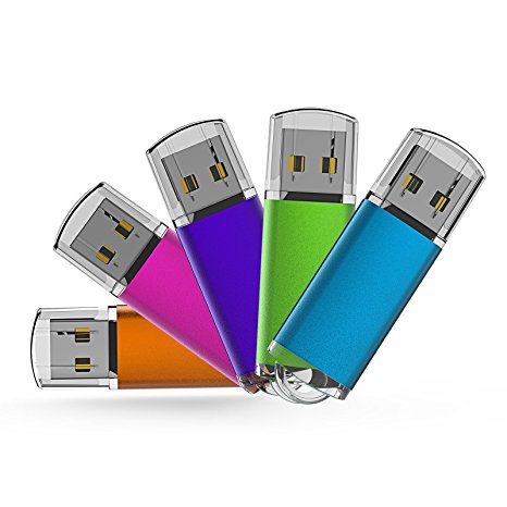 K&ZZ 5pcs 8GB USB 2.0 Colorful Flash Drive Memory Stick Thumb Drives(Five Mixed Colors: Red Green Blue Purple Orange)