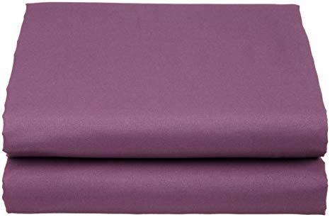 Cathay Luxury Silky Soft Polyester Single Fitted Sheet, Queen Size, Eggplant