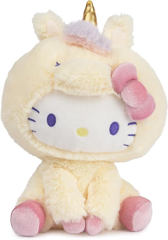 GUND Sanrio Hello Kitty Unicorn Plush Toy, Premium Stuffed Animal for Ages 1 and Up, Yellow, 6”