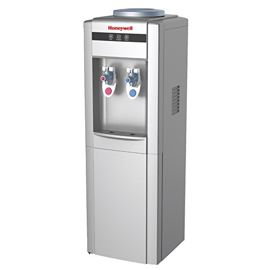 Honeywell Antibacterial Chemical-Free Technology, Hot and Cold Water Dispenser, Stainless Steel Tank, Adjustable Thermostat, Storage Cabinet, Silver