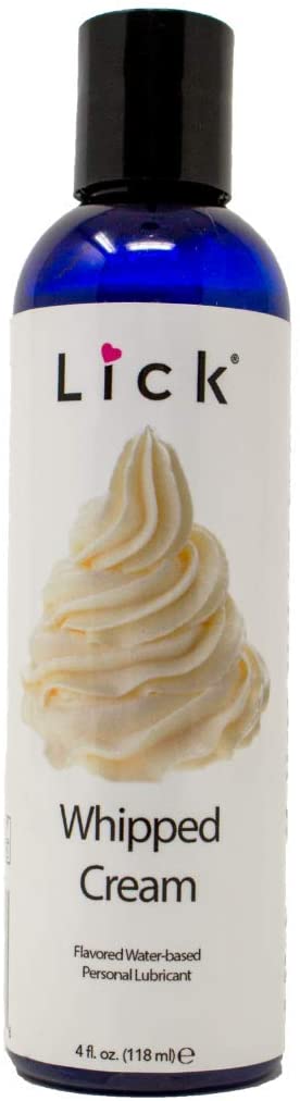 Lick Whipped Cream Flavored Lick Water-Based for Couples, 4 oz - Edible Lubricant with All Natural Organic Ingredients - Safe Use with Condoms and Toys