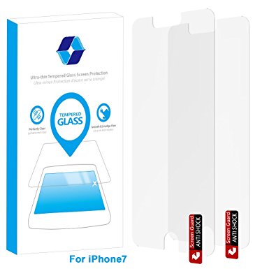 For iPhone 7 , JR-Glass Anti-Scratch Tempered Glass Screen Protector for Apple iPhone 7 with 3D Touch and Case Compatible , 2 Pack
