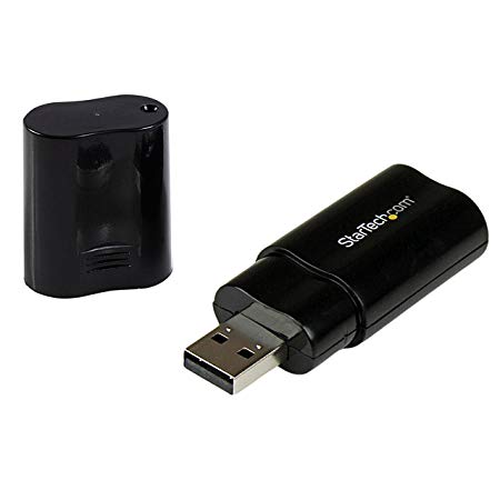 StarTech.com ICUSBAUDIOB USB Sound Card, 3.5 mm Audio Adapter, External Sound Card, Black, External Sound Card