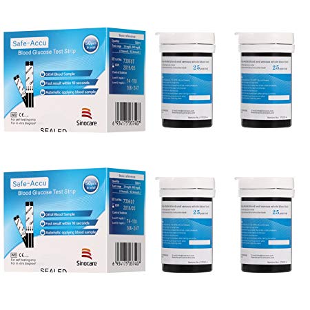 Diabetes Blood Glucose Sugar Test/Testing Strips 100pcs Sinocare Sannuo for UK Diabetics -in mmol/L(Eligible for VAT Relief in The UK)