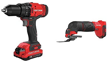 CRAFTSMAN V20 Cordless Drill/Driver Kit with Oscillating Tool (CMCD700C1 & CMCE500B)