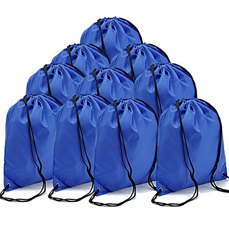 BINGONE Folding Drawstring Bag Nylon Backpack 15.4 x 13.0 in 10 x Royalblue