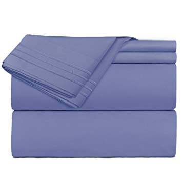 Full Size Sheets – 4 Piece Full Steel Blue Bed Sheet Set - Hotel Luxury Bed Sheets - Extra Soft Microfiber Sheets - Easy Fit 16” Deep Pocket Fitted Sheets - 4 PC Sheets Full Sheets - Steel Blue