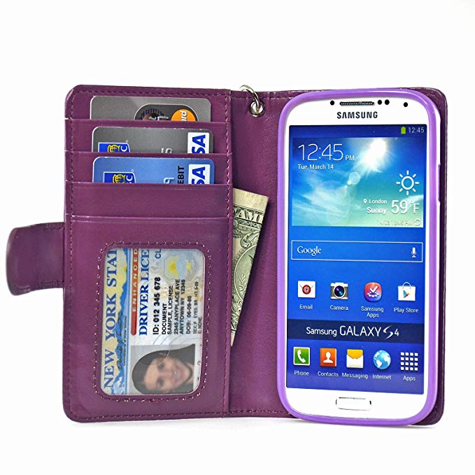 Navor Protective Flip Wallet Case for Samsung Galaxy S4 - Purple (S4O-PP)