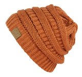 Trendy Warm Chunky Soft Stretch Cable Knit Slouchy Beanie Skully HAT20A
