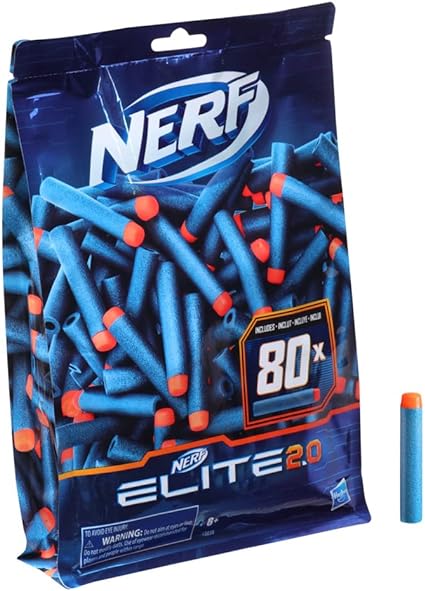 Nerf Elite 2.0 80-Dart Refill Pack -- 80 Official Nerf Elite 2.0 Foam Darts -- Compatible with All Nerf Blasters That Use Elite Darts
