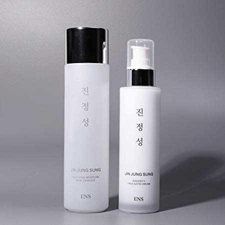 Jin Jung Sung Soothing Moisture Essence Serum 5.07 fl. oz. and Sincerity Face & Eye Cream 3.38 fl.oz. Set | The Best Korean Skin Care Combination | Deep, Effective Care