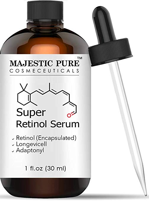 Majestic Pure Super Retinol Serum - Age Defying Face Serum, Diminishes the Appearance of Fine Lines and Wrinkles, for Youthful Radiant Looking Skin - 1 fl oz