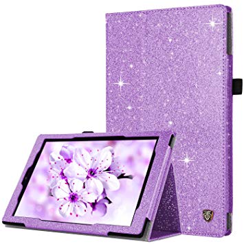 Fire HD 10 Case, Fire HD 10 Case 2015, Fire HD 10 Tablet Case 2017, BENTOBEN Flip Case Shiny Glitter Leather Smart Kickstand Cover Auto Wake / Sleep for Amazon Kindle Fire HD 10 Tablet (7th Generation, 2017 Edition) & Fire HD 10.1" Tablet (5th Gen 2015) - Purple