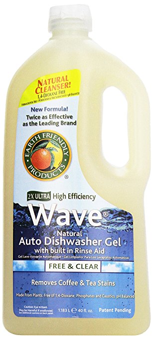 Earth Friendly Products Wave 2X Ultra High Efficiency Free & Clear Auto Dishwasher Gel